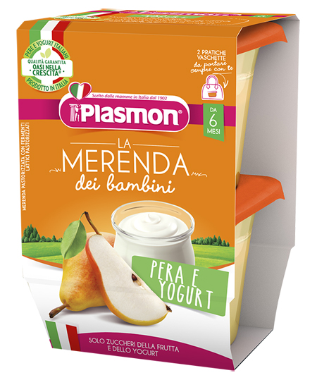 PLASMON LA MERENDA DEI BAMBINI SAPORI DI NATURA PERA YOGURT ASETTICO 2 X 120 G - Gruppofarmastore.it