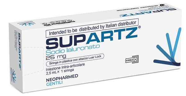 SIRINGA PRERIEMPITA INTRA-ARTICOLARE SUPARTZ ACIDO IALURONICO 25 MG 2,5 ML 1 PEZZO - Gruppofarmastore.it