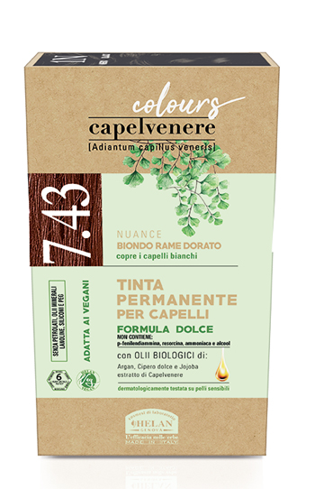 CAPELVENERE COLOURS TINTA CAPELLI 7,43N BIONDO RAME DORATO - Gruppofarmastore.it