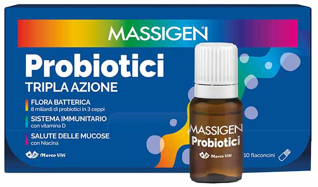 MASSIGEN PROBIOTICI 10 FLACONCINI X 8 ML PREZZO PIENO - Gruppofarmastore.it