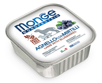 MONGE MONOPROTEICO FRUTTA AGNELLO/MIRTILLI 150 G - Gruppofarmastore.it