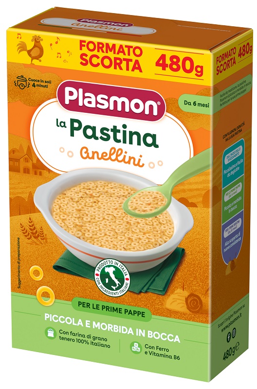 PLASMON PASTINA ANELLINI 480 G - Gruppofarmastore.it