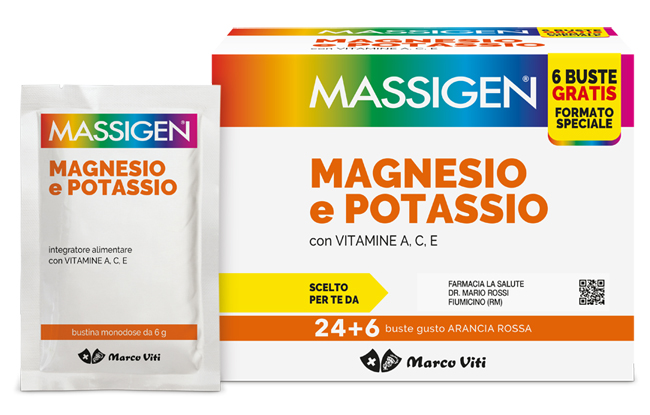 MASSIGEN MAGNESIO POTASSIO 24 BUSTINE + 6 BUSTINE - Gruppofarmastore.it