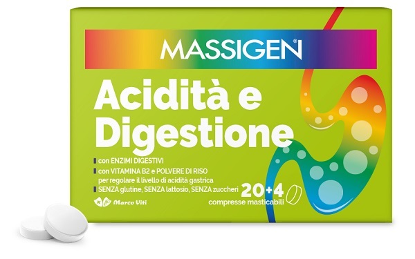 MASSIGEN ACIDITA' E DIGESTIONE 24 COMPRESSE MASTICABILI - Gruppofarmastore.it