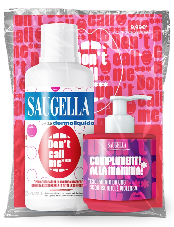 SAUGELLA BUNDLE DERMOLIQUIDO DON'T CALL ME 1 SAUGELLA DERMOLIQUIDO 500 ML CON ETICHETTA EDIZIONE LIMITATA + 1 MINISIZE SAMPLE CON PUMP 150 ML - Gruppofarmastore.it