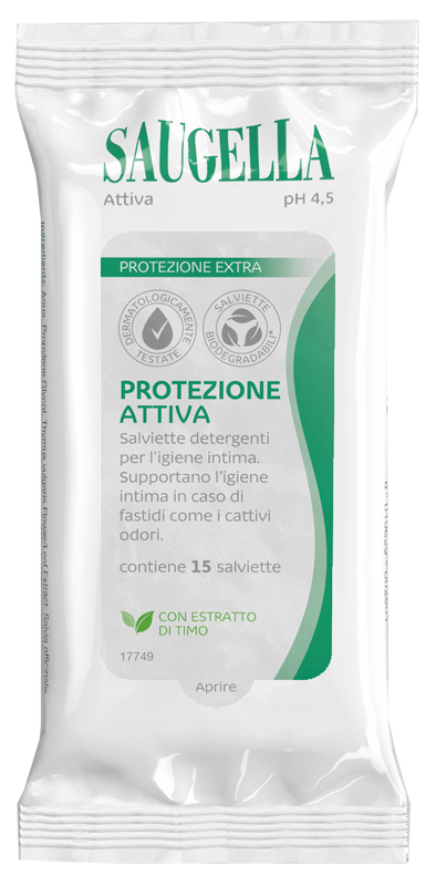 SAUGELLA ATTIVA SALVIETTINE 15 PEZZI - Gruppofarmastore.it