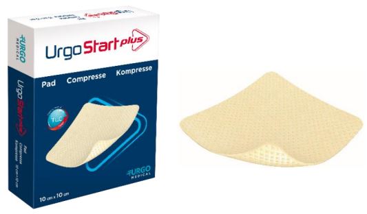 MEDICAZIONE IDRO-DETERGENTE FIBRE POLIASSORBENTI GELIFICANTI URGOSTART PLUS PAD 10X10 CM 10 PEZZI - Gruppofarmastore.it