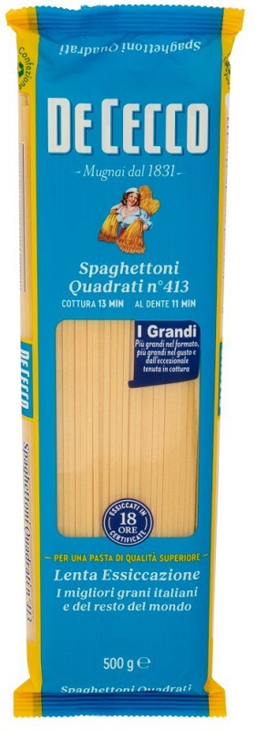 DE CECCO SPAGHETTI QUADRATI N413 NUOVA RICETTA 400 G - Gruppofarmastore.it