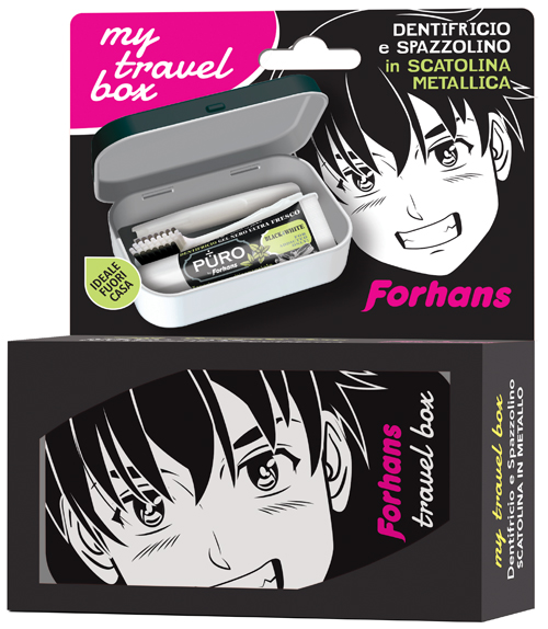 FORHANS MY TRAVEL BOX BOY 1 SPAZZOLINO + 1 DENTIFRICIO BLACK 12 ML - Gruppofarmastore.it