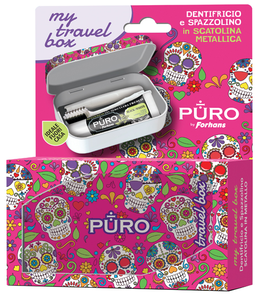FORHANS MY TRAVEL BOX TESCHI ROSA 1 SPAZZOLINO + 1 DENTIFRICIO BLACK 12 ML - Gruppofarmastore.it
