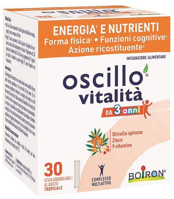 OSCILLO VITALITA' 3+ 30 STICK OROSOLUBILI - Gruppofarmastore.it