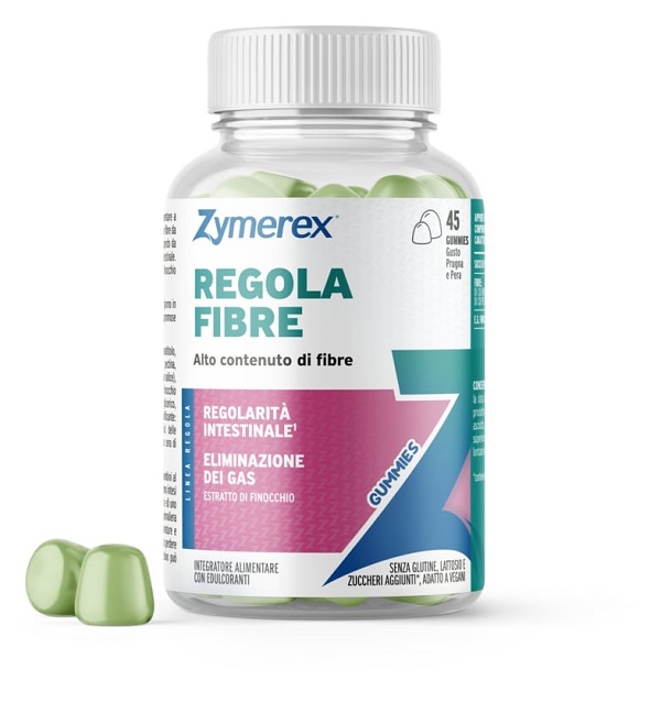 ZYMEREX REGOLA FIBRE 45 GUMMIES GUSTO PRUGNA PERA CON EDULCORANTI SENZA ZUCCHERI SENZA GLUTINE SENZA LATTOSIO - Gruppofarmastore.it