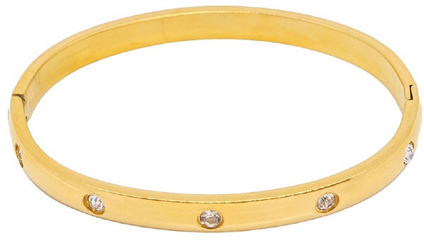 ATELIER FRATTINA 74 BRACCIALE RIGIDO ORO CON STRASS - Gruppofarmastore.it