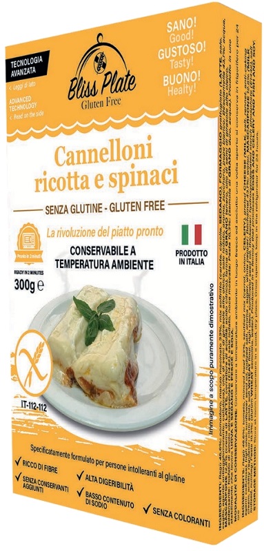 BLISS PLATE CANNELLONI RICOTTA E SPINACI 300 G - Gruppofarmastore.it