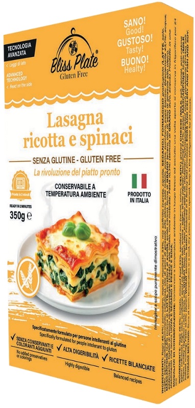 BLISS PLATE LASAGNA RICOTTA E SPINACI 350 G - Gruppofarmastore.it