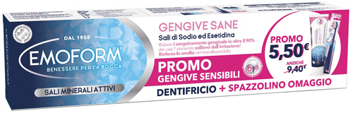 EMOFORM GENGIVE SANE DENTIFRICIO 100 ML + SPAZZOLINO EXTRA MORBIDO IN OMAGGIO - Gruppofarmastore.it