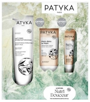 PATYKA COFANETTO NATALE 2025 BODY 1 LATTE CORPO IDRATANTE DELICATO 150 ML + 1 CREMA MANI NUTRI 10 ML + 1 BALSAMO LABBRA NUTRI 10 ML - Gruppofarmastore.it