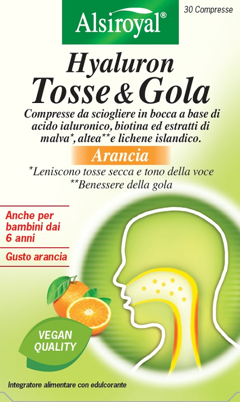 HYALURON TOSSE & GOLA ARANCIA 30 COMPRESSE MASTICABILI - Gruppofarmastore.it