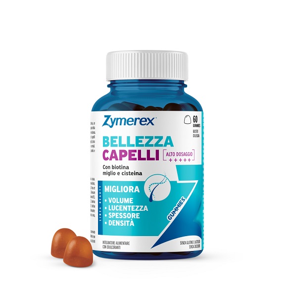 ZYMEREX BELLEZZA CAPELLI 60 GUMMIES GUSTO CILIEGIA CON EDULCORANTI SENZA ZUCCHERI SENZA GLUTINE SENZA LATTOSIO - Gruppofarmastore.it