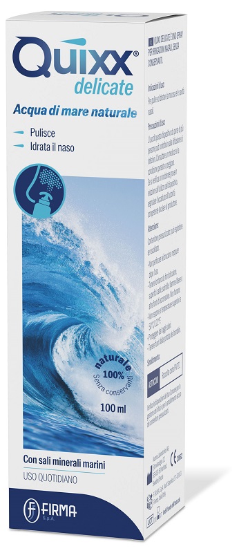 SOLUZIONE SPRAY PER IRRIGAZIONI NASALI QUIXX DELICATE ACQUA MARINA ISOTONICA 100 ML - Gruppofarmastore.it