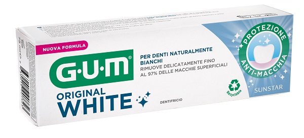 GUM ORIGINAL WHITE DENTIFRICIO SBIANCANTE 75 ML NUOVA FORMULA - Gruppofarmastore.it