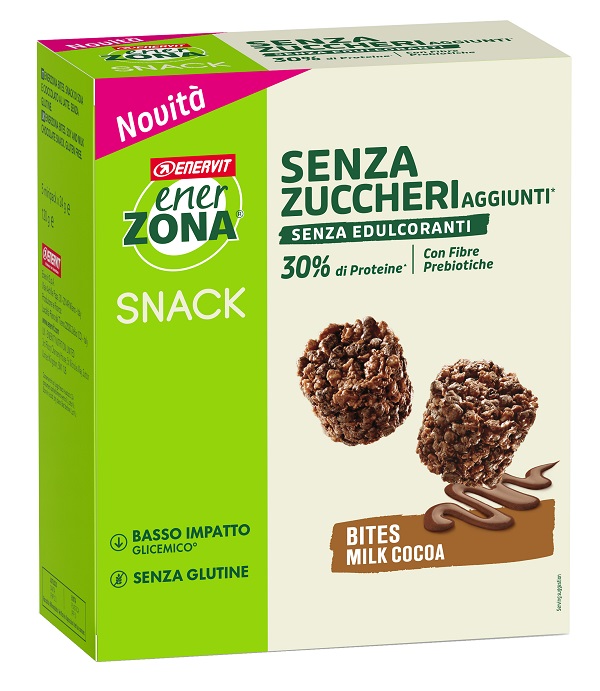 ENERZONA BITES MILK COCOA SENZA ZUCCHERI AGGIUNTI 24 G 5 PEZZI - Gruppofarmastore.it