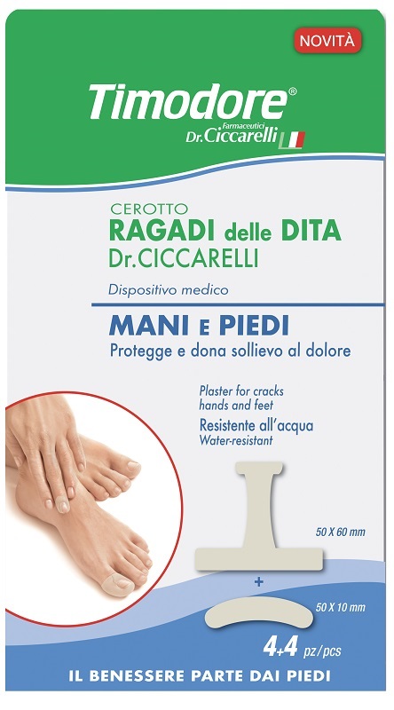 TIMODORE CEROTTO RAGADI DITA MANI E PIEDI 50X60 MM 4 PEZZI + 50X10 MM 4 PEZZI - Gruppofarmastore.it