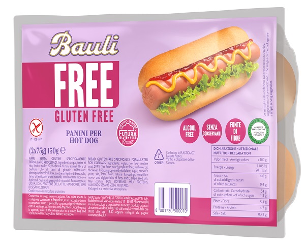 BAULI FREE PANINI HOT DOG 2 PEZZI DA 75 G - Gruppofarmastore.it