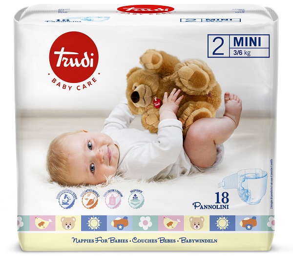 TRUDI BABY CARE PANNOLINO PER BAMBINI MINI 3/6KG 18 PEZZI - Gruppofarmastore.it