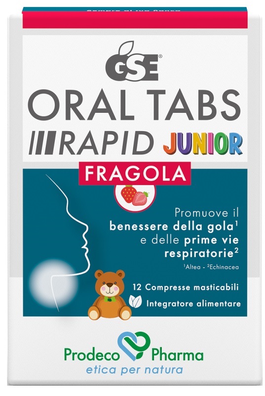 GSE ORAL TABS RAPID JUNIOR FRAGOLA 12 COMPRESSE MASTICABILI - Gruppofarmastore.it