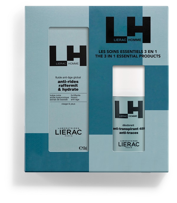 LIERAC COFFRET LIERAC HOMME FLUIDO ANTI-ETA' 50 ML + DEODORANTE 50 ML - Gruppofarmastore.it