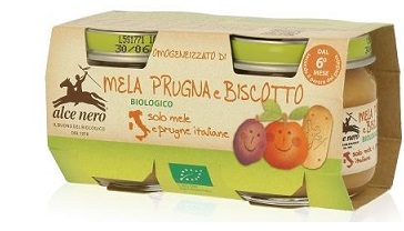OMOGENEIZZATO MELA PRUGNA E BISCOTTO BABY FOOD BIO 2 X 80 G - Gruppofarmastore.it