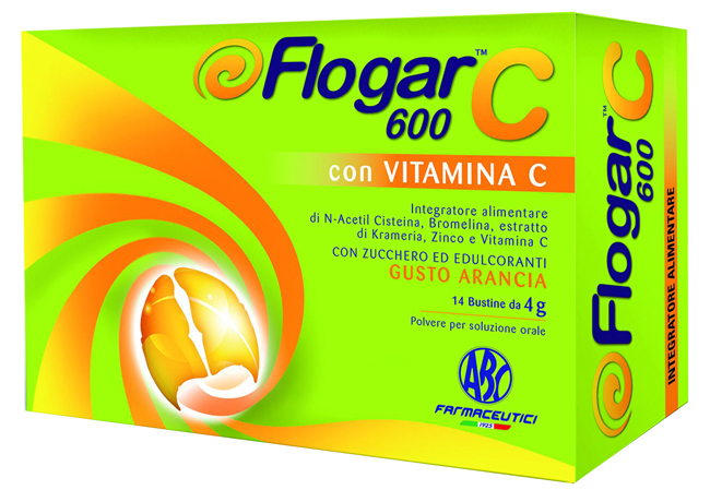 FLOGAR  C 600 CON VITAMINA C 14 BUSTINE GUSTO ARANCIA - Gruppofarmastore.it