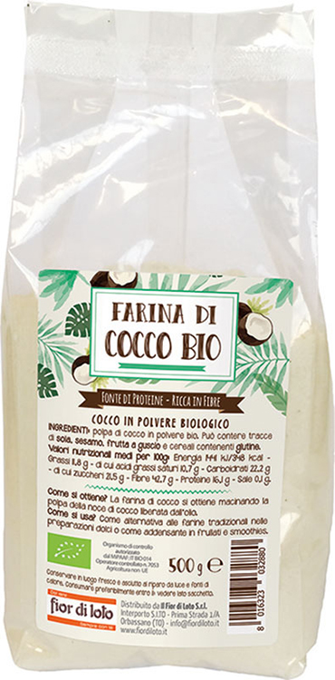 FIOR DI LOTO FARINA DI COCCO BIO 500 G - Gruppofarmastore.it