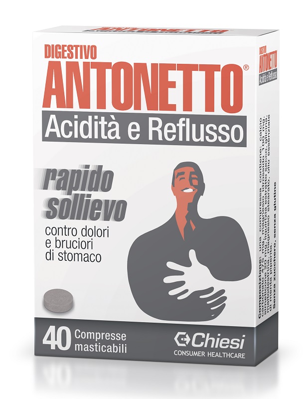DIGESTIVO ANTONETTO ACIDITA' E REFLUSSO 40 COMPRESSE MASTICABILI - Gruppofarmastore.it