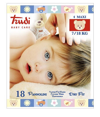 TRUDI BABY CARE PANNOLINO DRY FIT MAXI 7/18 KG 18 PEZZI - Gruppofarmastore.it