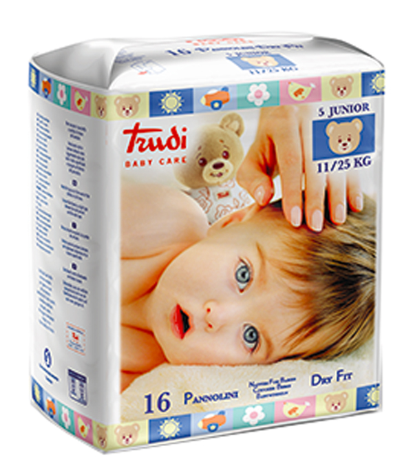 TRUDI BABY CARE PANNOLINO DRY FIT JUNIOR 11/25 KG 16 PEZZI - Gruppofarmastore.it