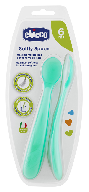 CHICCO CUCCHIAIO SILICONE MASCHILE BI PACK 6M+ - Gruppofarmastore.it