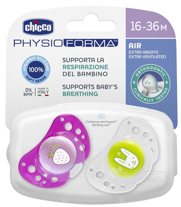 CHICCO SUCCHIETTO AIR GIRL IN SILICONE 16-36 MESI 2 PEZZI - Gruppofarmastore.it