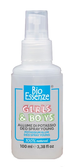 BIO ESSENZE GIRLS & BOYS ALLUME DI POTASSIO DEO SPRAY YOUNG 100 ML - Gruppofarmastore.it