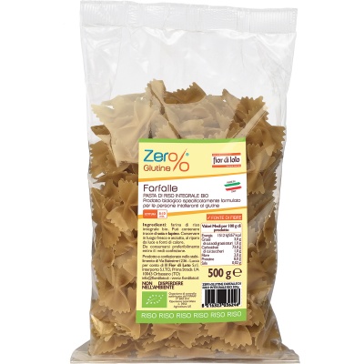 ZER% GLUTINE FARFALLE DI RISO INTEGRALE BIO 500 G - Gruppofarmastore.it