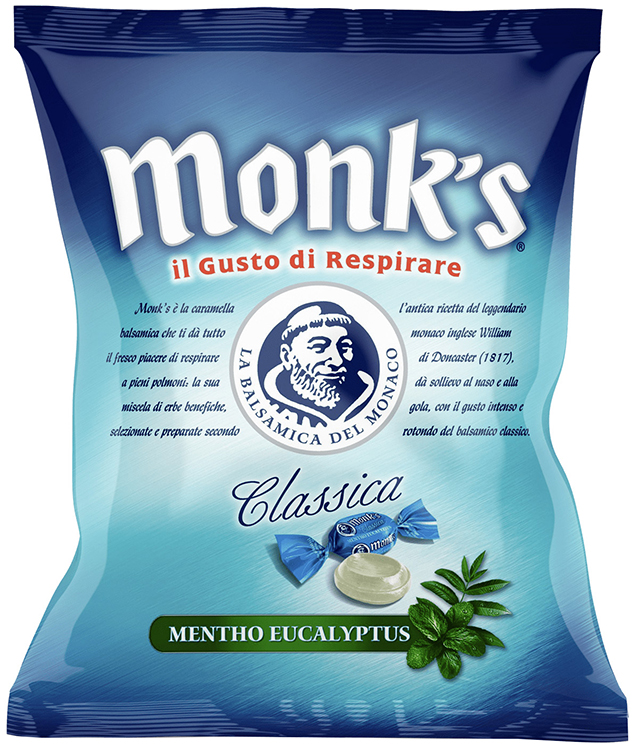 CARAMELLE MONK'S CLASSIC MENTA/EUCALIPTO 100 G - Gruppofarmastore.it