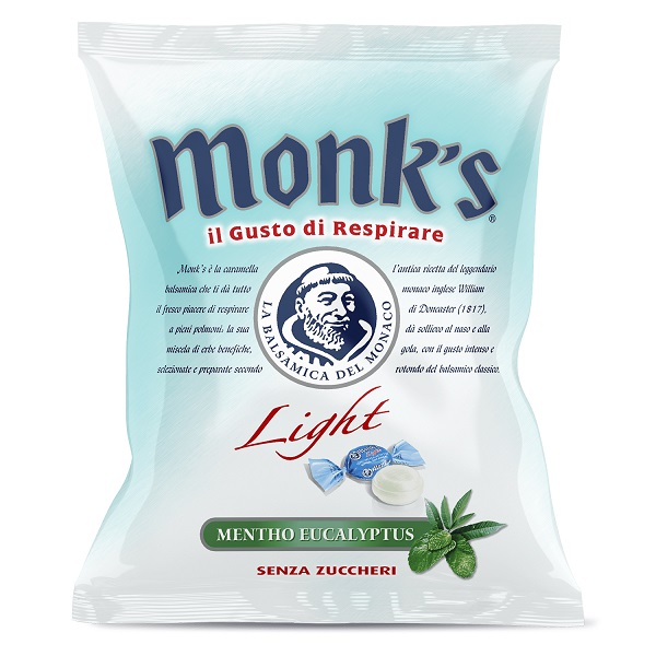 CARAMELLE MONK'S LIGHT SENZA ZUCCHERO MENTA EUCALIPTO 80 G - Gruppofarmastore.it