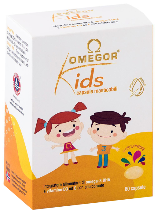 OMEGOR KIDS 60 CAPSULE MASTICABILI - Gruppofarmastore.it