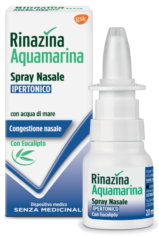 RINAZINA AQUAMARINA SPRAY NASALE IPERTONICO CON EUCALIPTO 20 ML - Gruppofarmastore.it