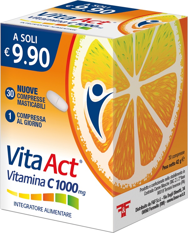 VITA ACT VITAMINA C 1000 MG 30 COMPRESSE MASTICABILI - Gruppofarmastore.it