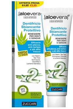 ALOEVERA2 DENTIFRICIO SBIANCANTE PROTETTIVO CON STEVIA 100 ML - Gruppofarmastore.it