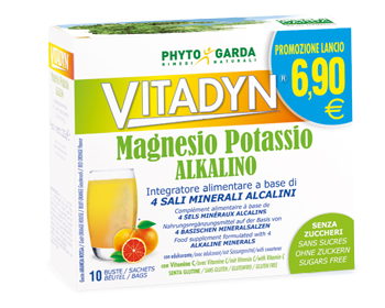 VITADYN MAGNESIO POTASSIO ALKALINO SENZA ZUCCHERO 10 BUSTINE - Gruppofarmastore.it