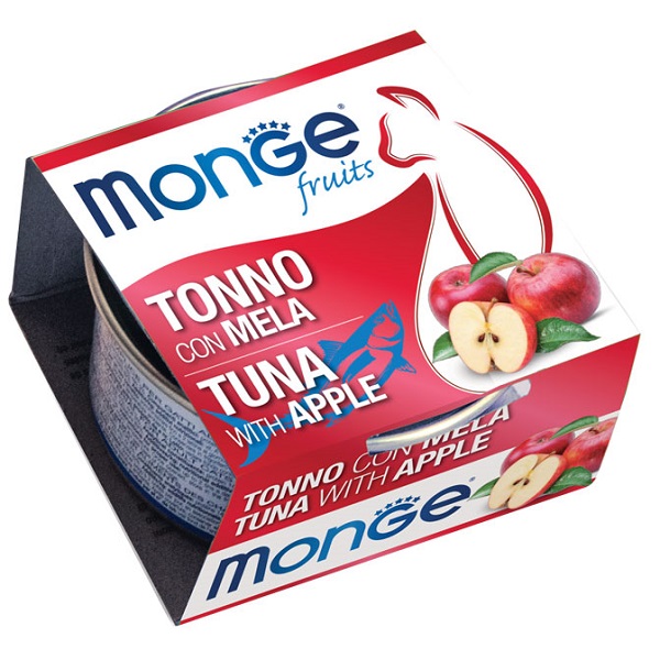 MONGE FRUITS TONNO CON MELA 80 G - Gruppofarmastore.it