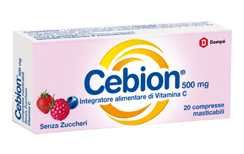 CEBION MASTICABILE SENZA ZUCCHERO VITAMINA C 500 MG 20 COMPRESSE - Gruppofarmastore.it